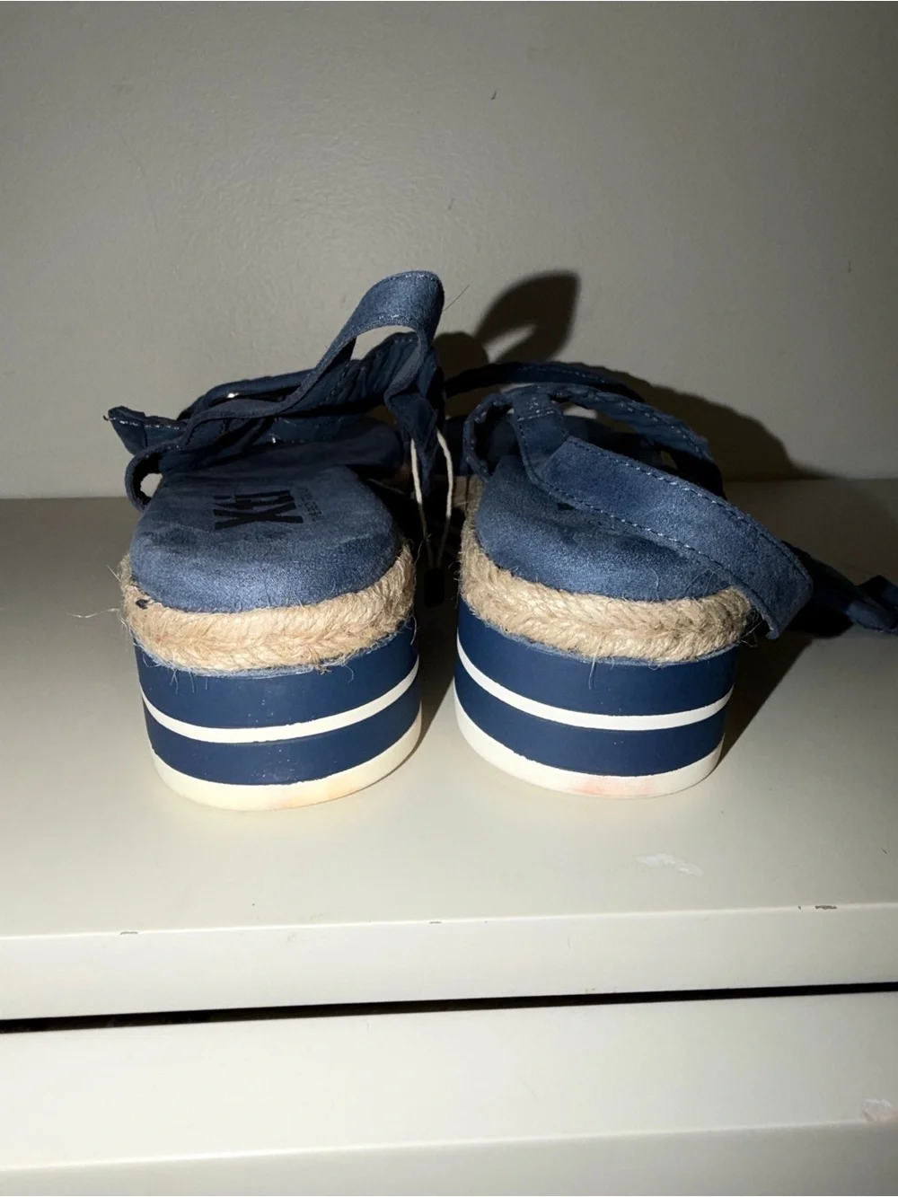 Xti 49726 Blue Woven Faux Suede Espadrille Wedge Slingback Sandals EU 41